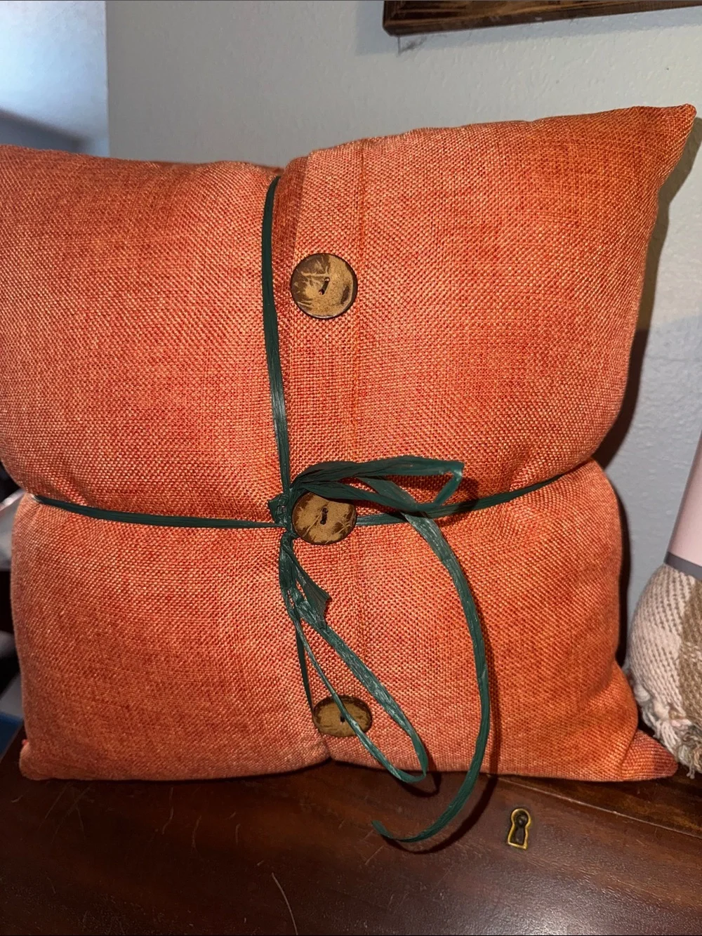 NIP Room 2 Room Cotton Throw with Decorative Pillows with Button Accents